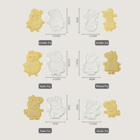 Peppa Pig Plunger Cutter - Set of 6 Pieces