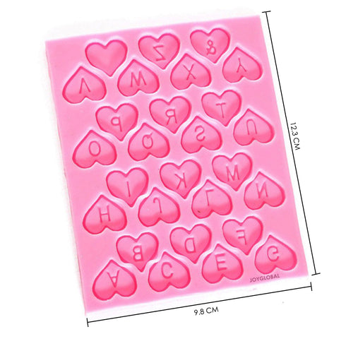 Silicone Alphabet Inside Heart Mould