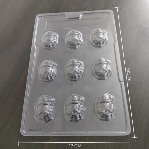 Cacao 9 Cavity Santa Face Shape PVC Mould - 12 Grams