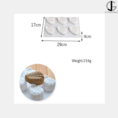 Silicone 6 Cavity Leaf Mould - 90 Grams