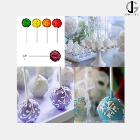 JoyGlobal Plastic Lollipop Sticks - 6 Inch