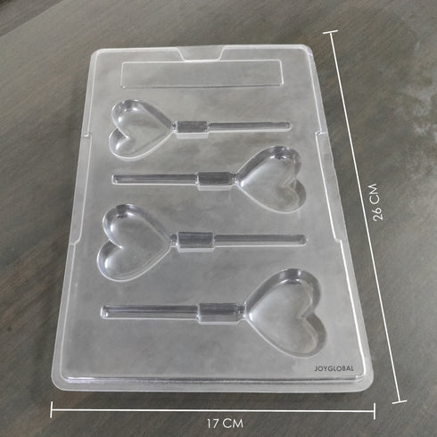 Cacao Heart Shape PVC Lollipop Mould