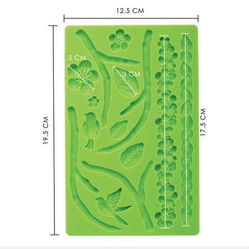 Silicone Nature Birds Theme Fondant and Gum Paste Mould - Cake Decorating & DIY Project Product