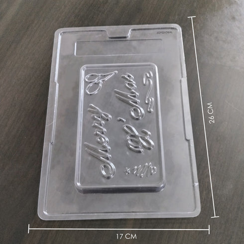 Cacao "Merry X'Mas" Bar PVC Chocolate Mould - 200 Grams