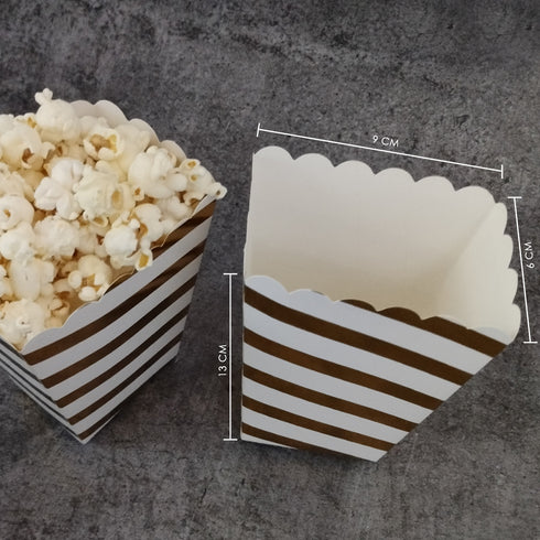Paper Popcorn Golden Box - Straight Lines (Set of 6 Pieces)