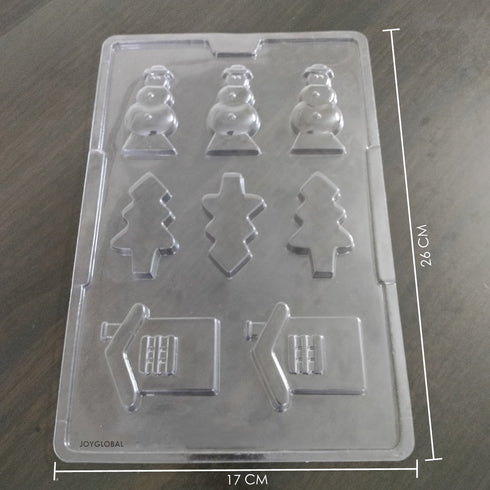 Cacao Christmas House Tree & Snowman PVC Mould