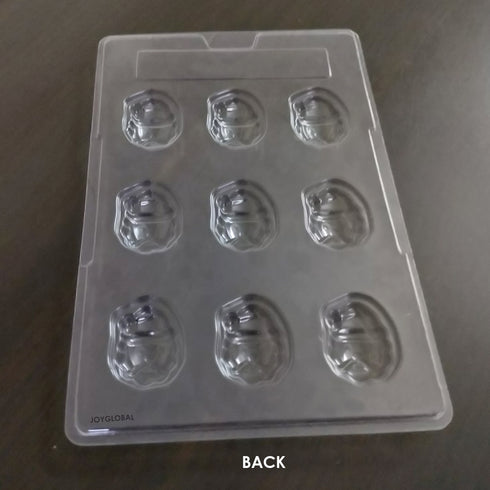 Cacao 9 Cavity Santa Face Shape PVC Mould - 12 Grams