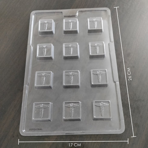 Cacao 12 Cavity Cross PVC Chocolate Mould - 11 Grams