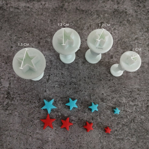 Star Shape Plunger Cutter - Set of 4 Pieces