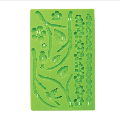 Silicone Nature Birds Theme Fondant and Gum Paste Mould - Cake Decorating & DIY Project Product