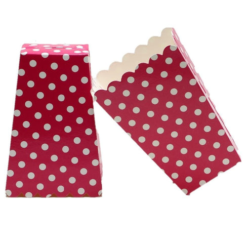 Red Polka Popcorn Cups Set Of 6 Pcs