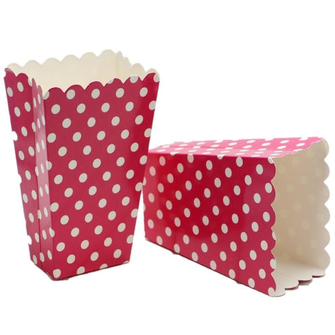 Red Polka Popcorn Cups Set Of 6 Pcs