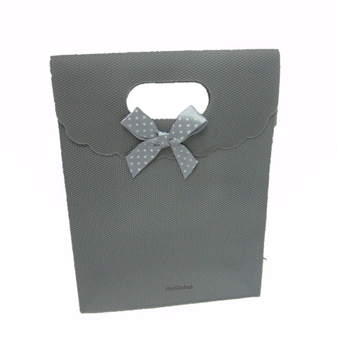 Gift Bags with Ribbon Bow-Grey