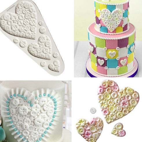 Silicone Heart Buttons Mould