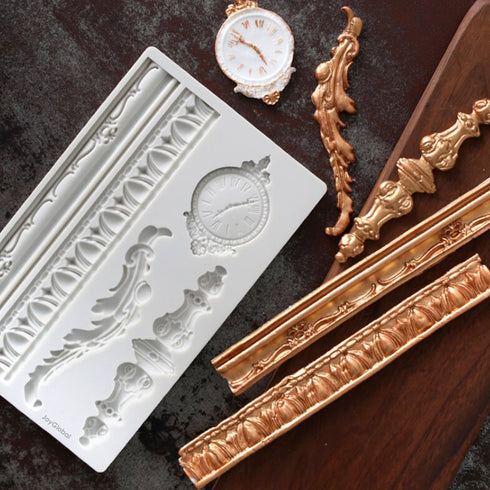 Silicone Vintage Clock & Mixed Borders Mould