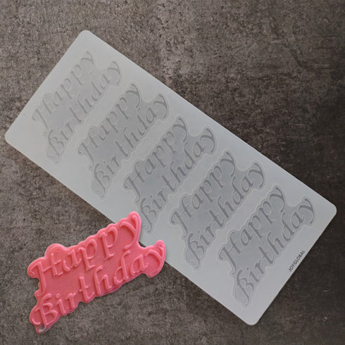 Silicone Happy Birthday Garnishing Mould