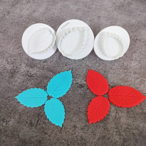 Big Size Rose Leaf Plunger Cutter - 3 Pieces