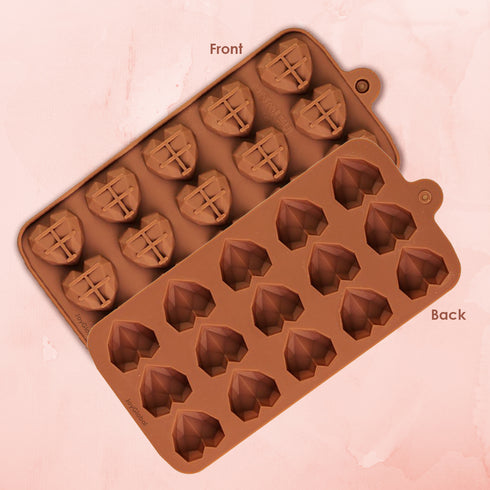 Silicone Diamond Heart Mould - 15 Cavities