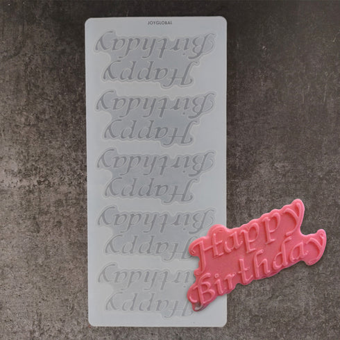 Silicone Happy Birthday Garnishing Mould