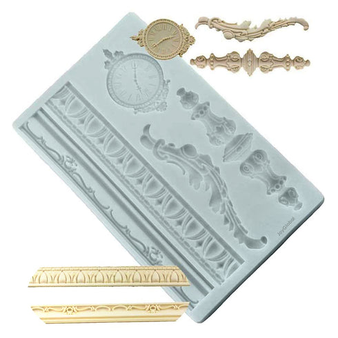 Silicone Vintage Clock & Mixed Borders Mould