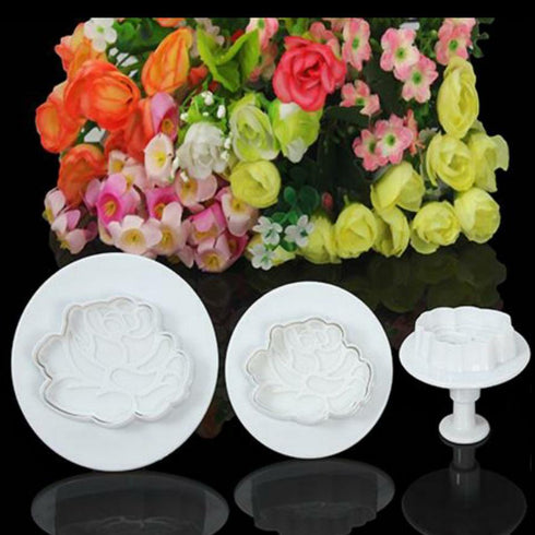 Rose Plunger Cutter Set for Cake Decoration & Baking