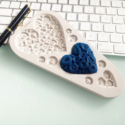Silicone Heart Buttons Mould