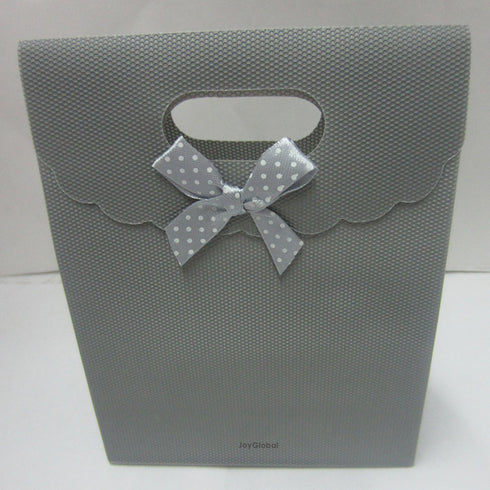 Gift Bags with Ribbon Bow-Grey