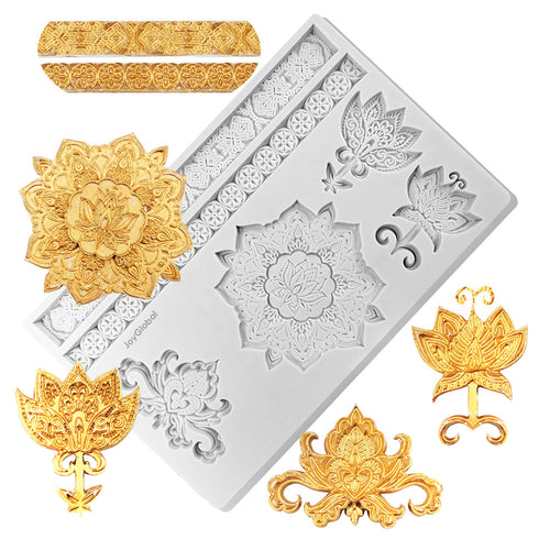 Silicone Vintage Flower Curlicues Mould