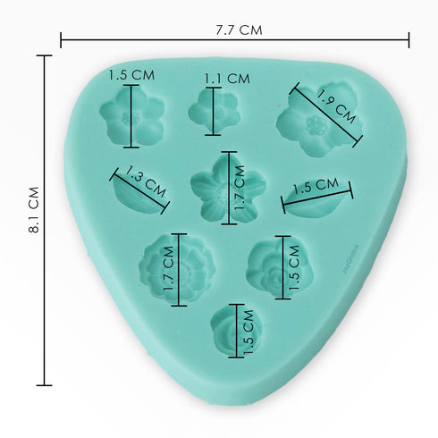 Silicone Tiny Flower Leaf Mould - 9 Cavity