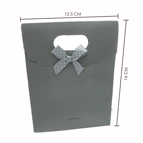Gift Bags with Ribbon Bow-Grey