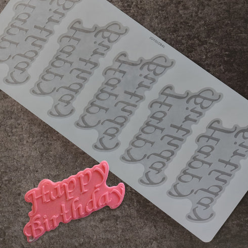 Silicone Happy Birthday Garnishing Mould