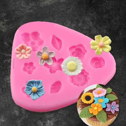 Silicone Tiny Flower Leaf Mould - 9 Cavity