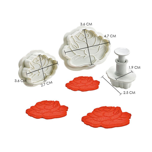 Rose Plunger Cutter Set for Cake Decoration & Baking