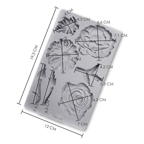 Silicone Mixed Flowers & Leaves Mould