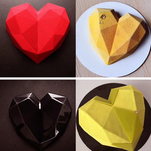 Silicone Diamond Heart Entremet Mould