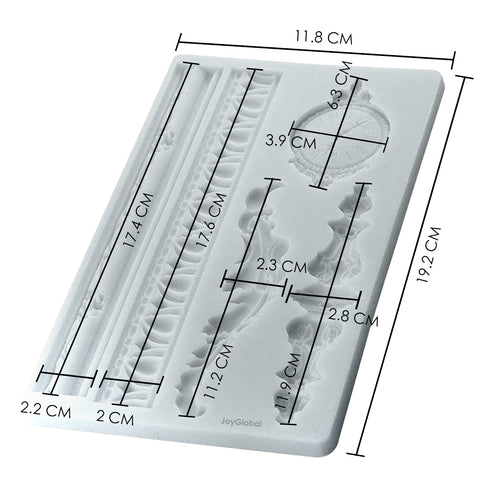 Silicone Vintage Clock & Mixed Borders Mould