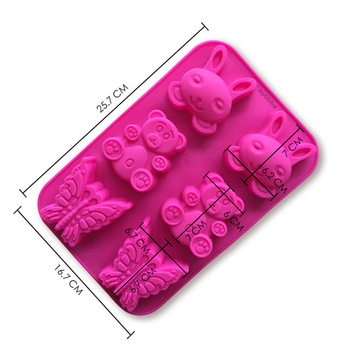 Silicone Bear Bunny Butterfly Mould - 80 Grams