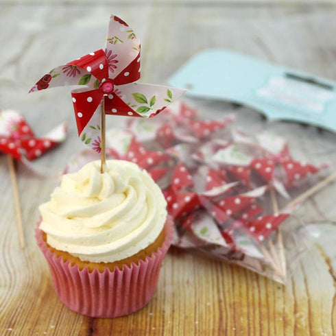 JoyGlobal Pinwheel Windmill Cake Toppers (Pack of 11)