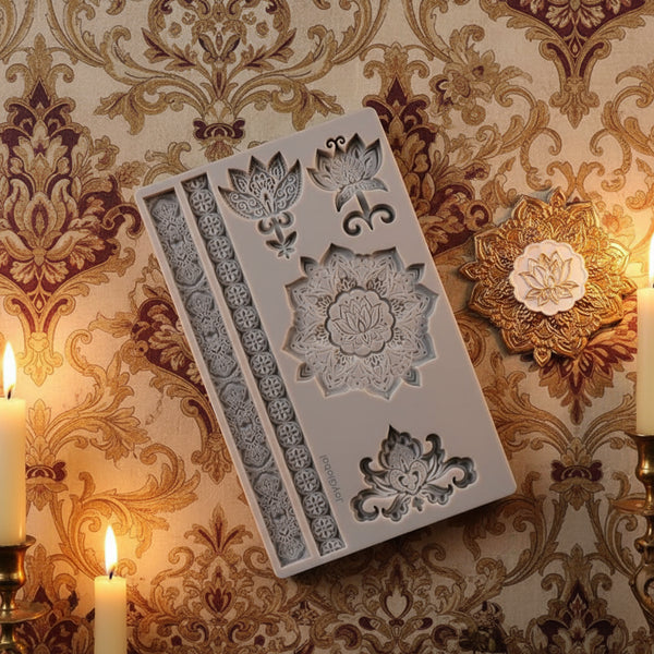 Silicone Vintage Flower Curlicues Mould