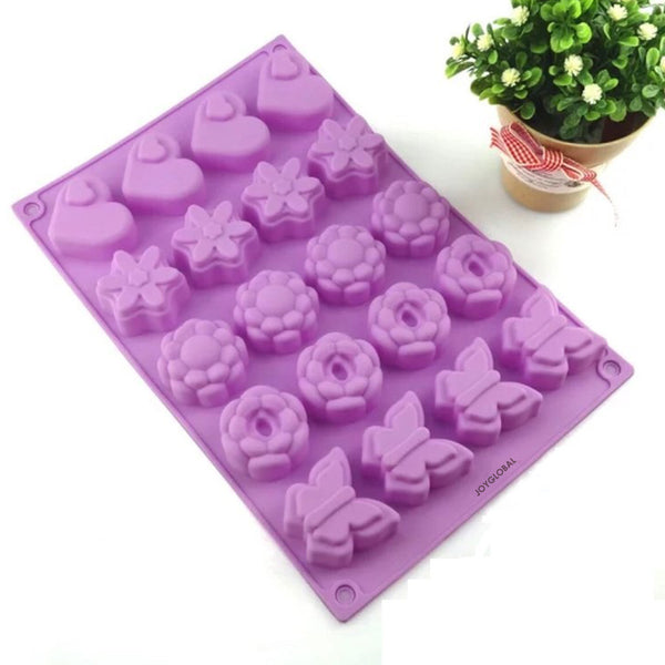 Silicone Heart Flowers Butterfly Mould - 30 Grams