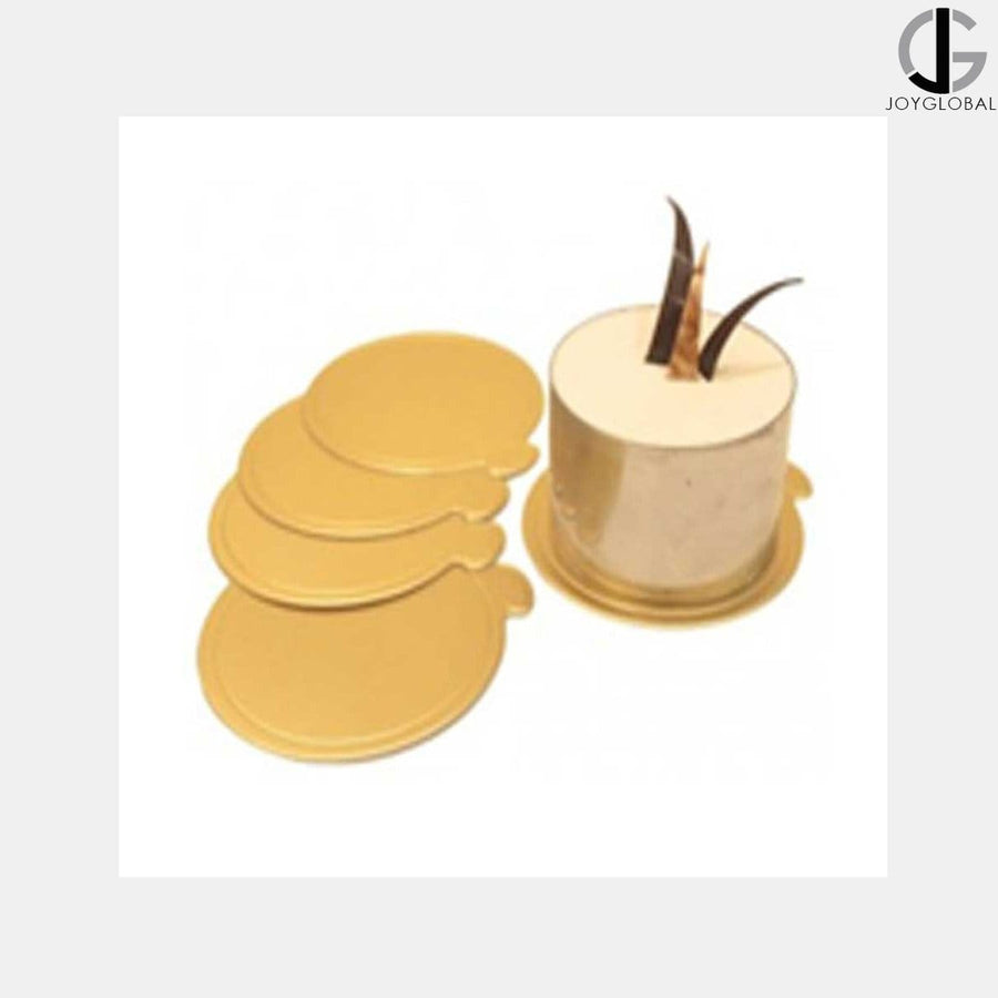 JoyGlobal Round Pastry Base, 100-Pieces, Gold