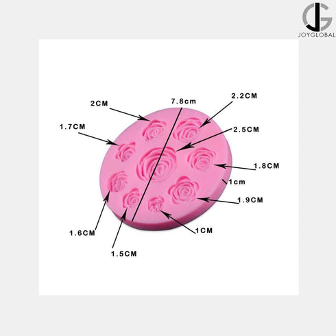 Silicone Big Rose Flower Mould - 9 Cavity