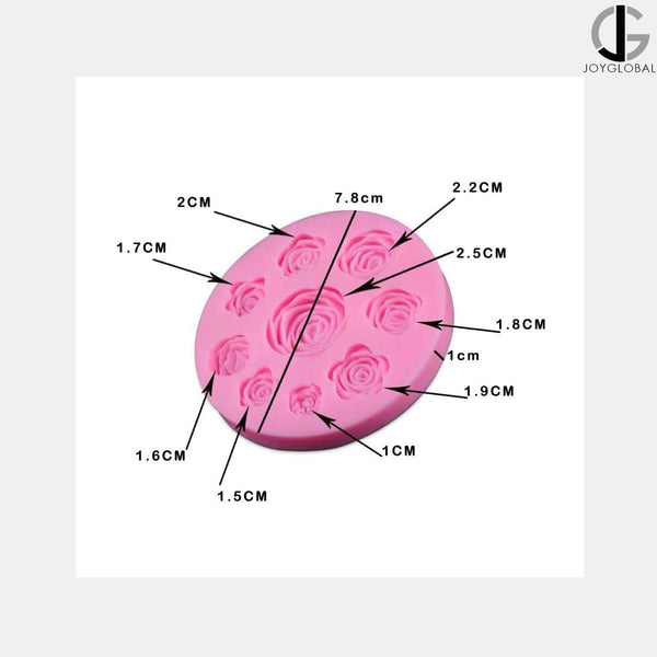 Silicone Big Rose Flower Mould - 9 Cavity