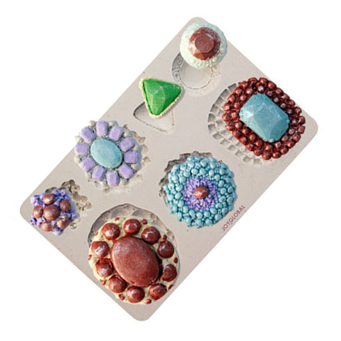 Silicone Gemstone Brooch Mould 7 Cavity JoyGlobal