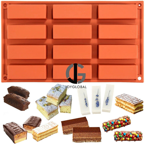 JoyGlobal 12 Cavity Rectangle Small Loaf Silicone Mould