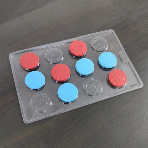 JoyGlobal 12 Cavity Poker Chips PVC Chocolate Mould