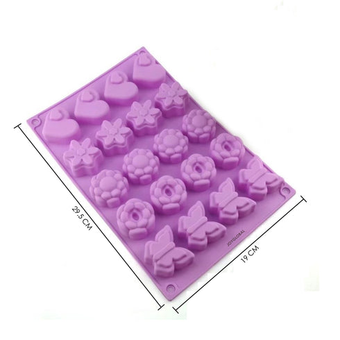 Silicone Heart Flowers Butterfly Mould - 30 Grams