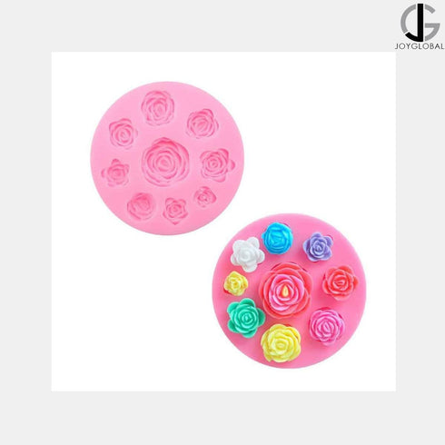 Silicone Big Rose Flower Mould - 9 Cavity