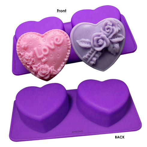 Silicone Love and Rose Heart Shaped Mould