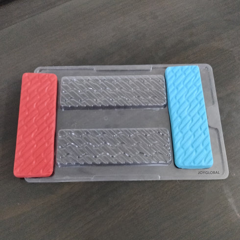 Cacao 2 Cavity Chocolate Bar PVC Chocolate Mould - 75 Grams